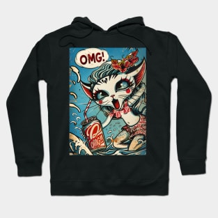 Surfing Cat OMG! Hoodie